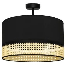 Duolla - Lampadario a plafone DOUBLE RATTAN 1xE27/15W/230V diametro 40 cm nero/beige