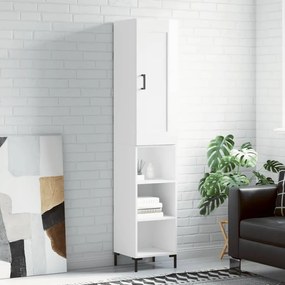 Credenza 34,5x34x180 Cm İn Legno Multistrato Bianco Lucido /