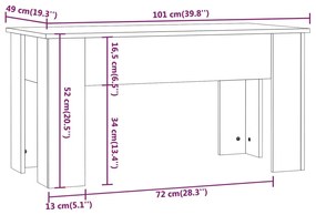 Tavolino Salotto Rovere Marrone 101x49x52 cm Legno Multistrato