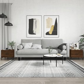 Tavolini Salotto 2 Pz Rovere Marrone 50x50x40 Legno Multistrato /
