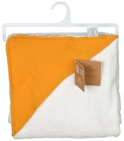 Asciugamano in mussola gialla con cappuccio 75x75 cm - Bébé Douceur