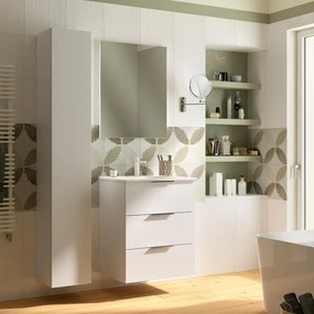 Mobile da bagno sotto lavabo SENSEA Jnka bianco lucido laccato lucido L 60 x H 72 x P 45 cm 3 cassetti, lavabo non incluso