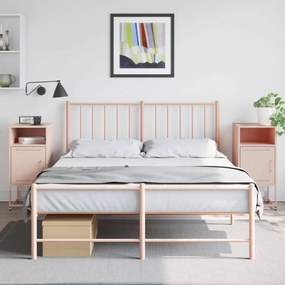 Comodini 2 Pz Rosa 36x39x78 Cm İn Acciaio /