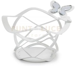 Cestino butterfly decorato bianco in ferro e polimetilmetacrilato  ...