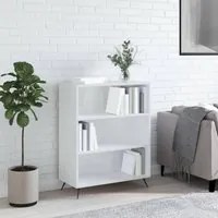 Libreria Bianco Lucido 69,5x32,5x90 cm in Legno Multistrato 828334