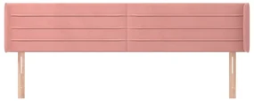 Testiera ad orecchio rosa 203x16x78/88 cm in velluto