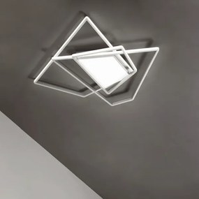 Plafoniera Led GALAXY 84x77 cm in metallo Argento e diffusore in acrilico
