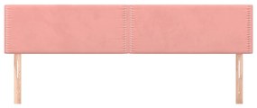 Testiera 2 pz rosa 80x5x78/88 cm in velluto
