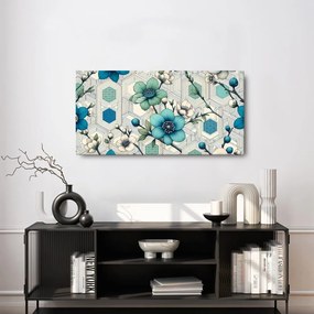 Quadro su tela – Combinazione di fiori e geometria