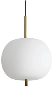 Ideal Lux - Lampadario LED a sospensione con filo UMILE LED/20W/230V diametro 30 cm CRI 90 ottone/bianco