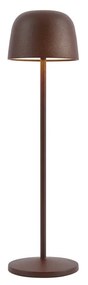Lampada da tavolo marrone ruggine con LED ricaricabile con stazione di ricarica IP65 - Raika
