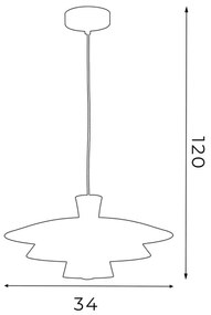 Lampadario a sospensione con filo PLATO 1xE27/15W/230V ottone/oro