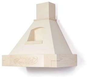 Cappa rustica da cucina crema MAIA con cornice alta in legno cm 120