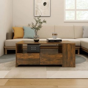 Tavolino Da Salotto Rovere Fumo 102x55x42 Cm Legno Multistrato /