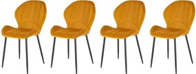 Set di 4 sedie K538 in velluto senape