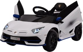 Macchina Elettrica per Bambini 12V con Licenza Lamborghini Aventador SVJ Small Bianca...