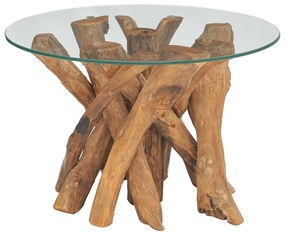 Tavolino da caffè in legno di teak massello 60 cm