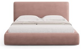 Letto matrimoniale imbottito rosa con contenitore e doghe 180x200 cm Colonel - Cosmopolitan Design