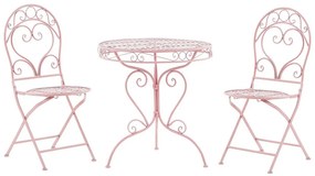 Set balcone in metallo rosa tavolo e 2 sedie ALBINIA Beliani