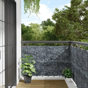 Paravento Da Balcone Con Aspetto Pietra Grigio 600x90 Cm Pvc /