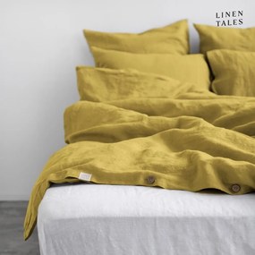 Biancheria gialla per letto matrimoniale 200x200 cm Lemon Curry - Linen Tales