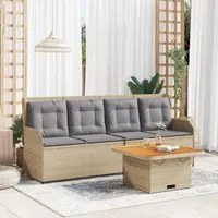 Set Divani da Giardino 3 pz con Cuscini in Polyrattan Beige 3262103