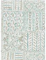 Tapete Cloisters von Nina Campbell - Aqua/ Taupe