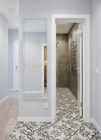 Vanesssa specchio da parete cornice plastica argento liscia 50x150cm