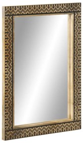 Specchio Da Bagno 50x70 Cm İn Legno Massello Di Mango E Vetro /