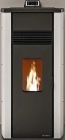 Palazzetti Lia 8 Stufa A Pellet Ecofire ad Aria con rivestimento in metallo verniciato Avorio