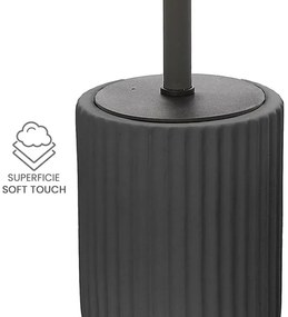 Scopino wc nero in ceramica soft touch con setole nere Spring