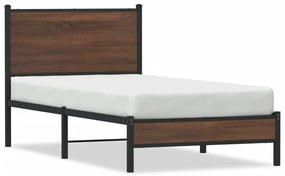 Giroletto Senza Materasso İn Metallo Rovere Marrone 90x190 Cm /