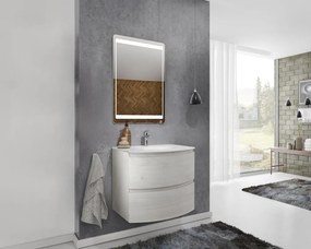 Mobile sottolavabo e lavabo Armonia per vasca centrale rovere nordic in mdf L 70 x H 56 x P 49 cm 2 cassetti