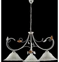 Lampadario cucina ferro Bianco Oro tre luci Bianco 79x h54 cm