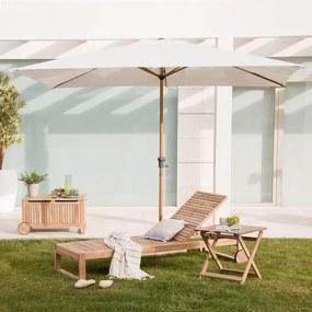 Ombrellone a palo centrale marrone Agorà NATERIAL con telo rettangolare bianco L 300 x P 194 x H 255 cm
