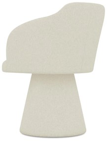 Sedia da pranzo color crema in imbottito Kanoa – Makamii