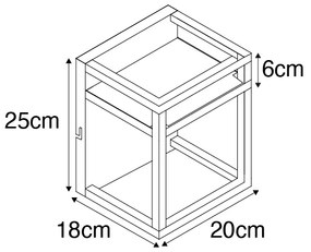 Applique da parete industriale nera con mensola - Cage Rack