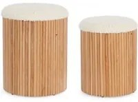 Set 2 Pouf Contenitore Neda Naturale Bia - COZY JAPANDI