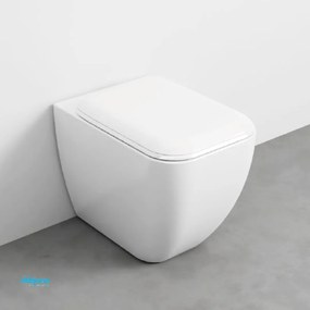 Ceramica Cielo "Shui Comfort" Wc Terra Filo Muro Bianco Lucido Senza Brida