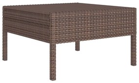 Set divani da giardino 5 pz con cuscini in polyrattan marrone