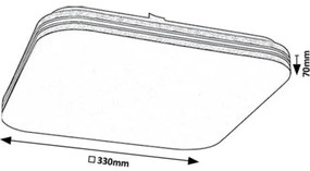 Rabalux 71176 - Plafoniera LED OSCAR LED/18W/230V 4000K 33x33 cm