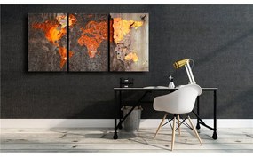 Quadro World Map  Rusty World  Colore Marrone, Dimensioni e Misure 60x30