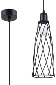 Sollux SL.1165 - Lampadario a sospensione con filo SUBA 1xE27/15W/230V nero