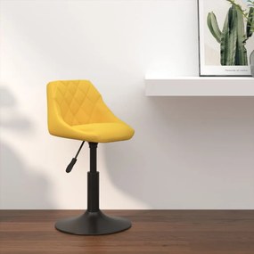 Sgabello Da Bar Giallo Senape İn Velluto /