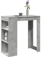 Tavolo Bar con Rastrelliera Grigio 102x50x103,5 cm Multistrato 854358