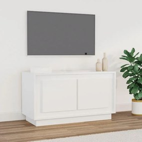 Mobile Porta Tv Bianco Lucido 80x35x45 Cm İn Legno Multistrato /