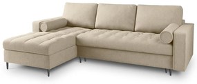 Divano letto angolare beige, angolo sinistro Santo - Milo Casa