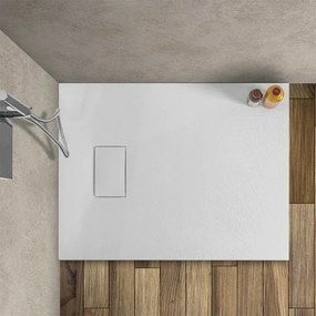 Piatto doccia 70x90 filo pavimento serie Agorà bianco effetto pietra