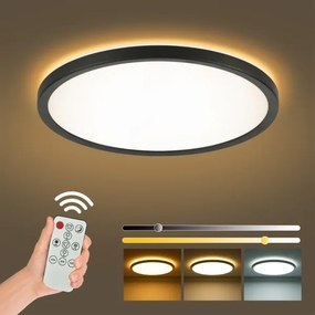 Brilagi - Plafoniera LED dimmerabile ULTRA SLIM LED/18W/230V Ø 30 cm nero + telecomando