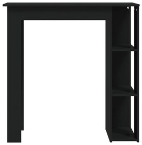 Tavolino da bar con ripiani nero 102x50x103,5cm in truciolato